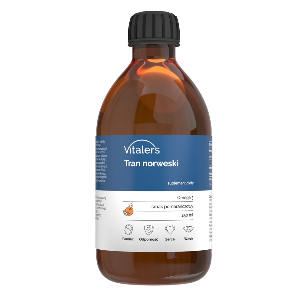 Vitaler Omega-3 Norra tursa maksaõli, apelsinimaitseline, 1200 mg - 250 ml