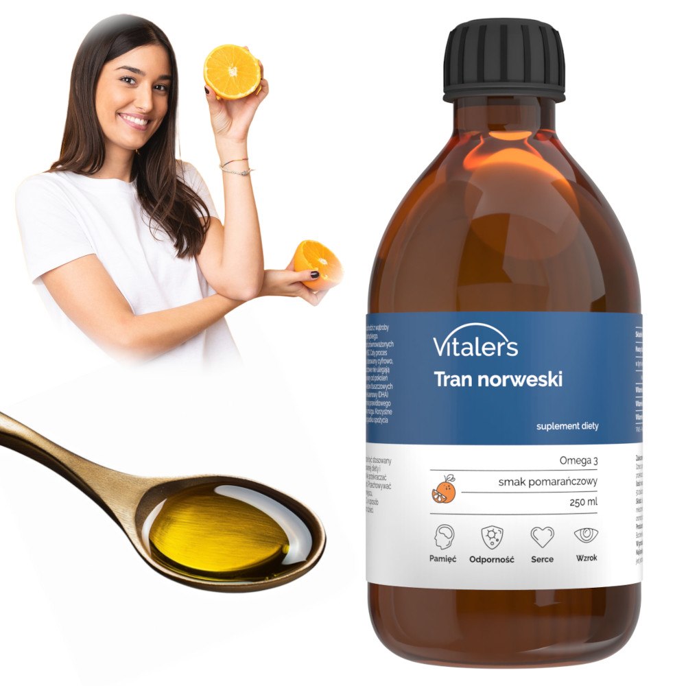 Vitaler Omega-3 Norra tursa maksaõli, apelsinimaitseline, 1200 mg - 250 ml