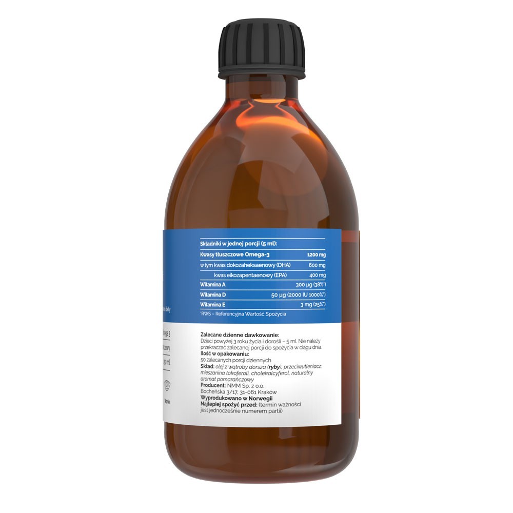 Vitaler's Norra Tursaõli Oomega-3 1200 mg D3 2000 TV, apelsinimaitseline, 1200 mg - 250 ml