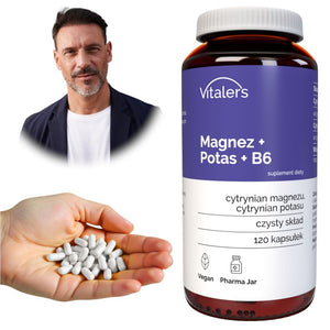 Vitaler magneesium 100 mg + kaalium 150 mg + B6-vitamiin 10 mg - 120 kapslit