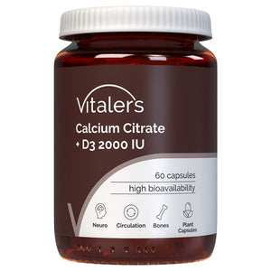 Vitaler's Kaltsiumtsitraat 1200 mg + D3-vitamiin 2000 IU - 60 kapslit