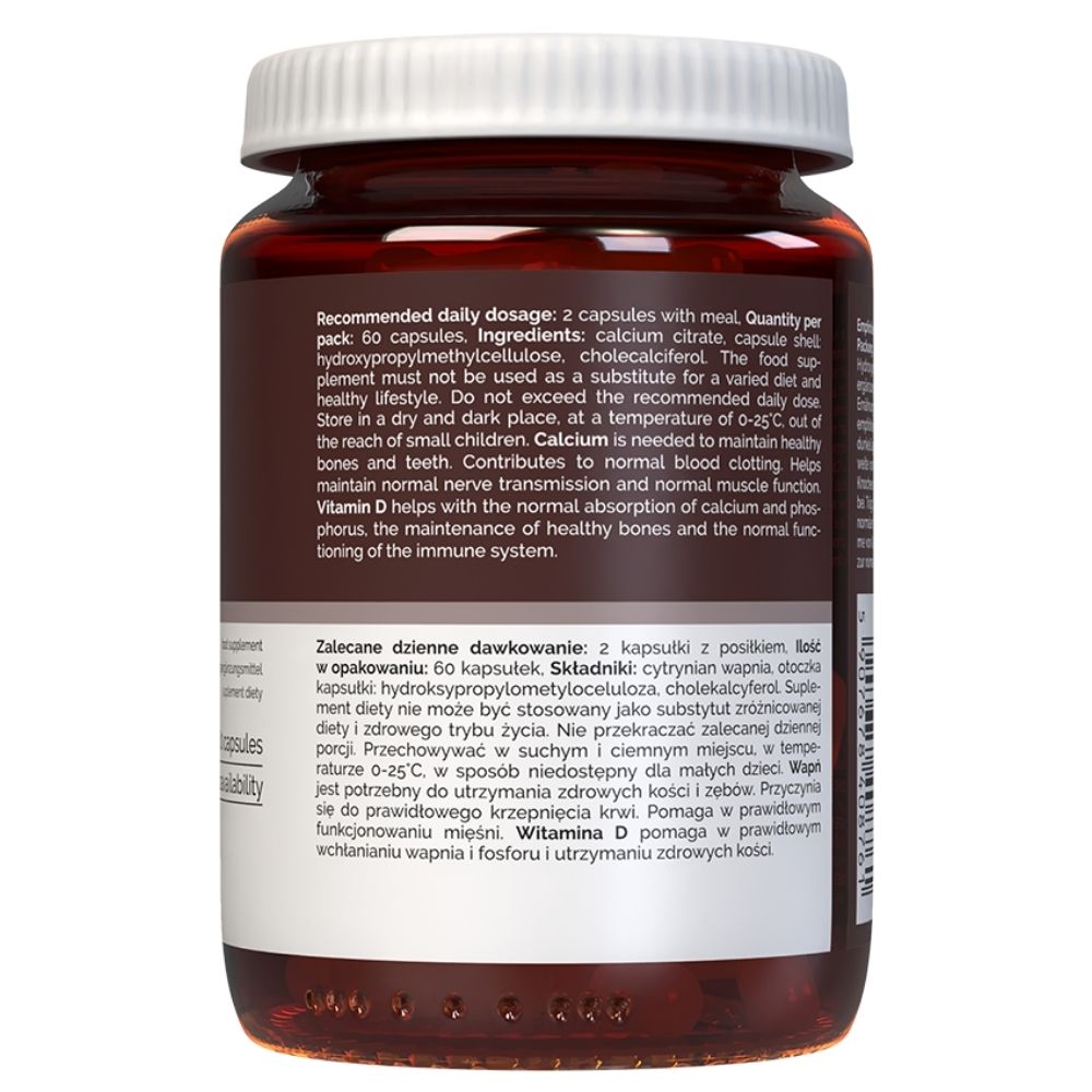 Vitaler's Kaltsiumtsitraat 1200 mg + D3-vitamiin 2000 IU - 60 kapslit