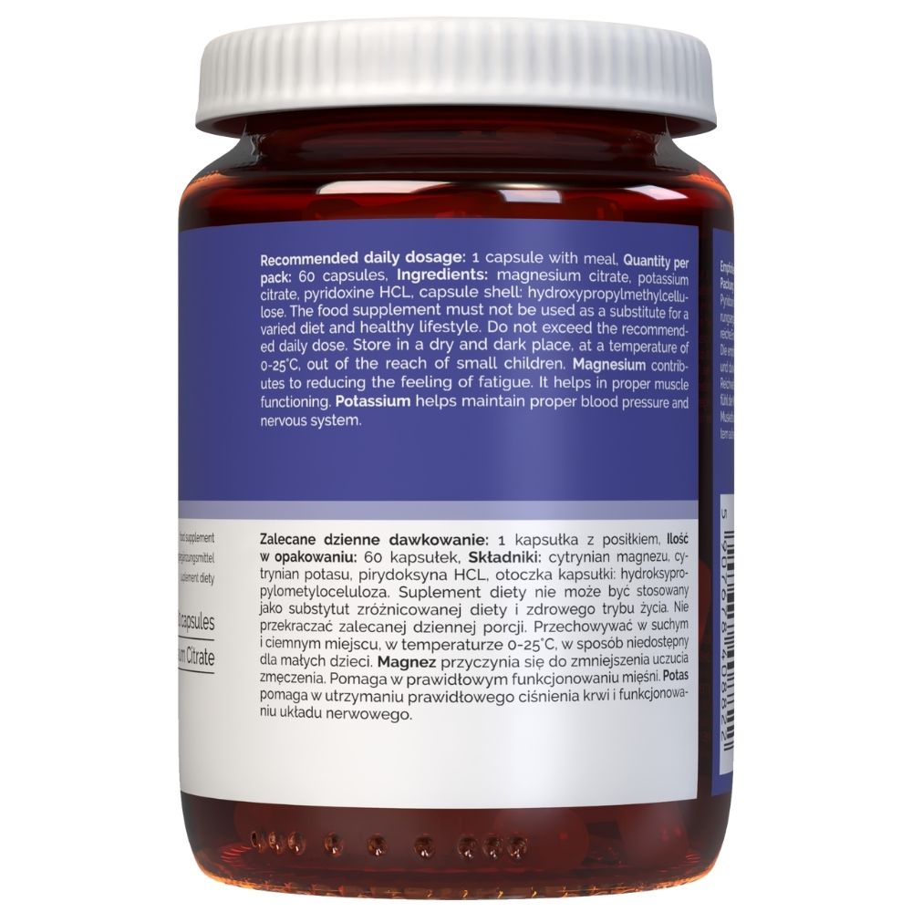 Vitaler's - Magneesium 100 mg + kaalium 150 mg + B6 6 mg 60 kapslit