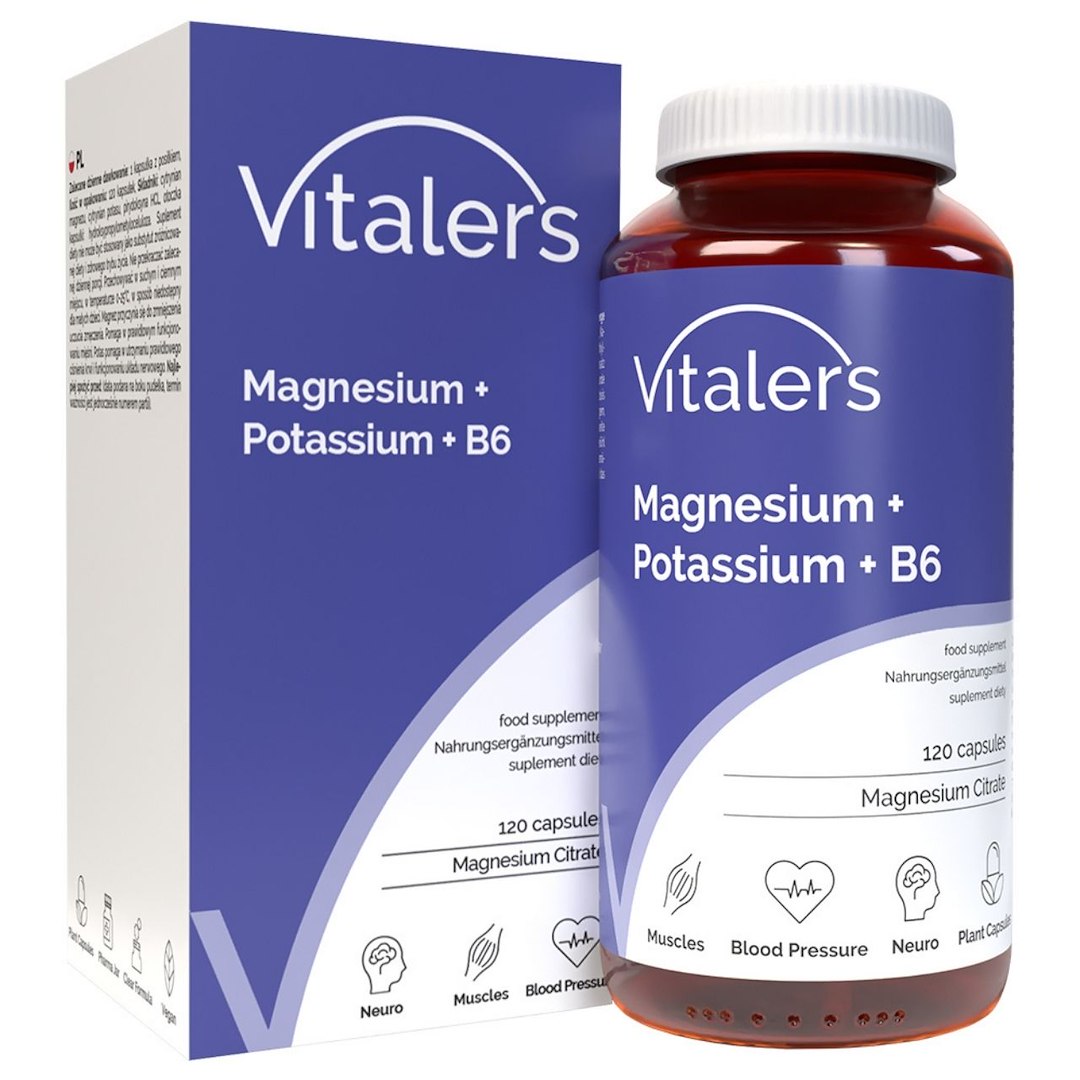 Vitaler magneesium 100 mg + kaalium 150 mg + B6 6 mg - 120 kapslit
