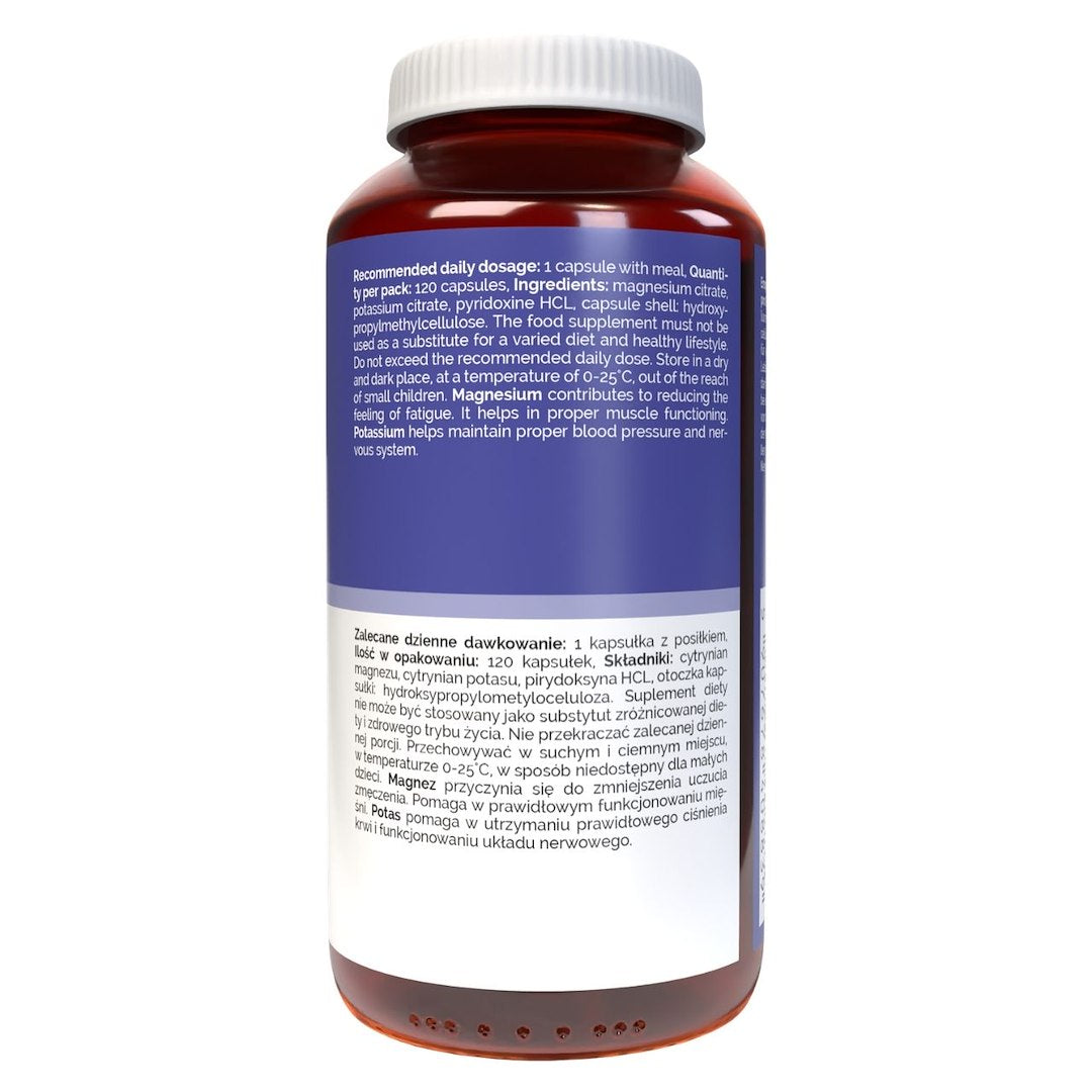Vitaler magneesium 100 mg + kaalium 150 mg + B6 6 mg - 120 kapslit
