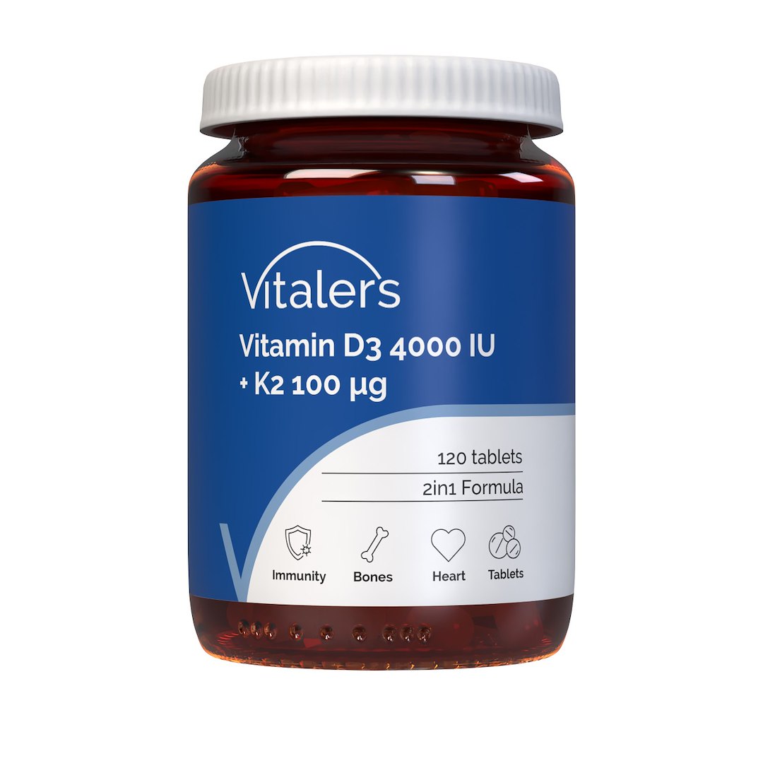 Vitaler vitamiin D3 4000 IU + K2 100 µg – 120 tabletti