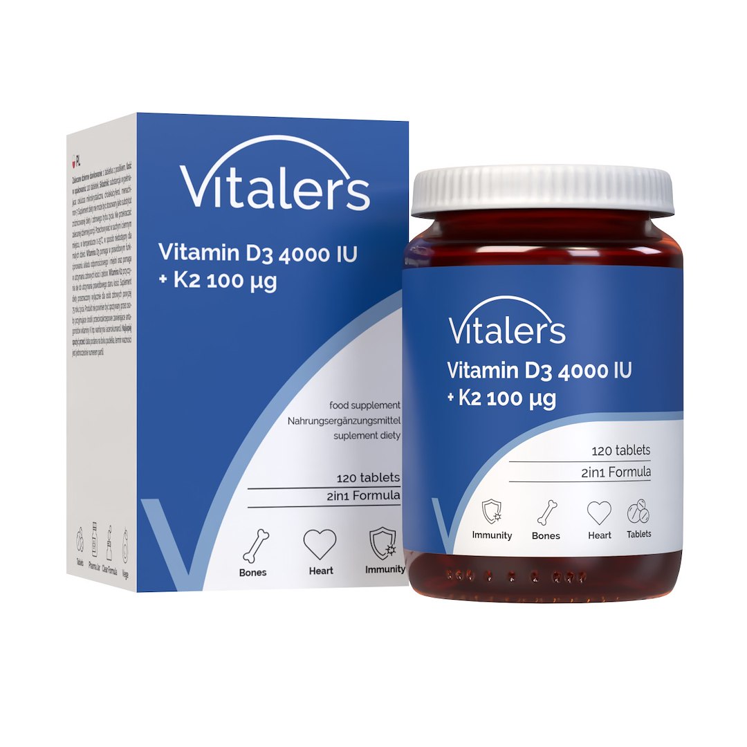 Vitaler vitamiin D3 4000 IU + K2 100 µg – 120 tabletti