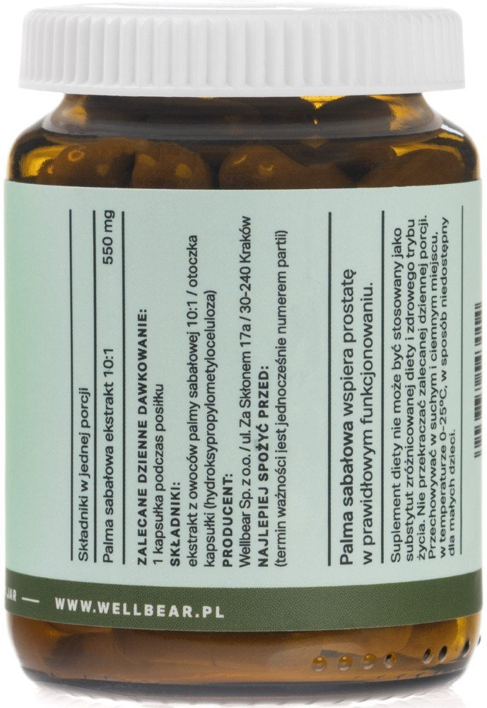 Wellbear Saw Palmetto 550 mg - 60 kapslit