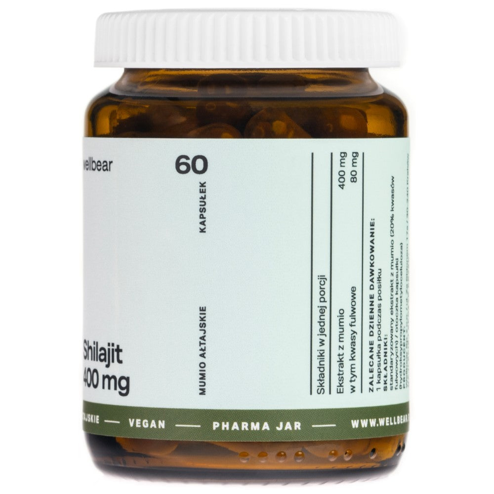 Wellbear Shilajit (Altai Mumio) 400 mg – 60 kapslit