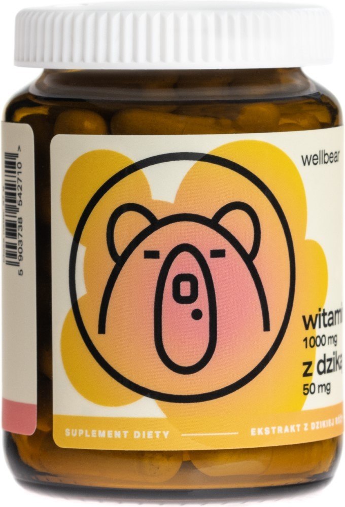 Wellbear C-vitamiin kibuvitsamarjadega 1000 mg – 60 kapslit