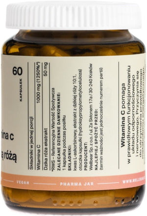 Wellbear C-vitamiin kibuvitsamarjadega 1000 mg – 60 kapslit