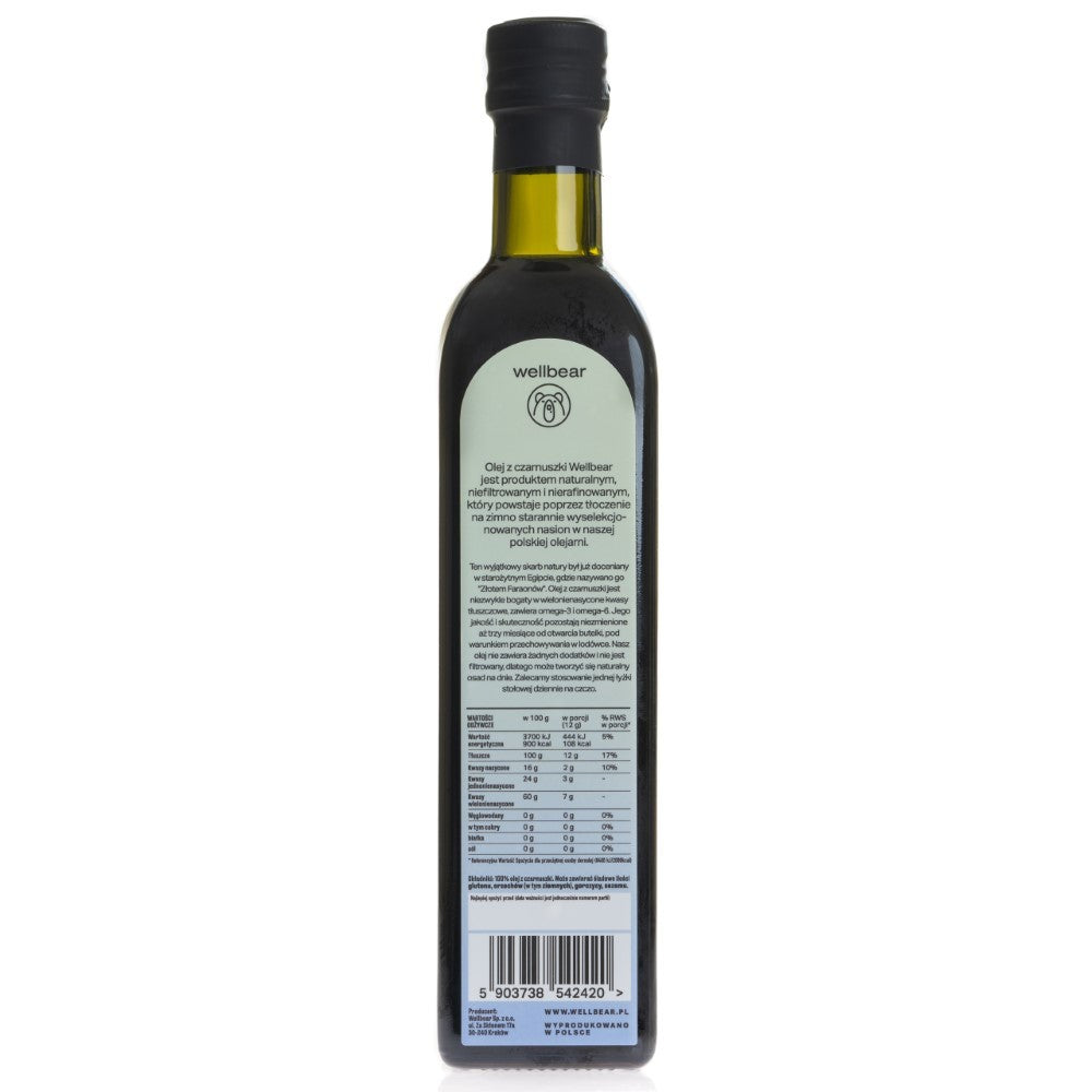 Wellbear Külmpressitud Mustköömneõli - 500 ml