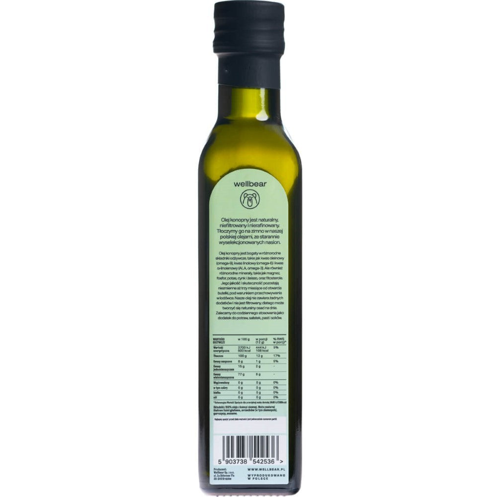 Wellbear külmpressitud kanepiõli - 250 ml