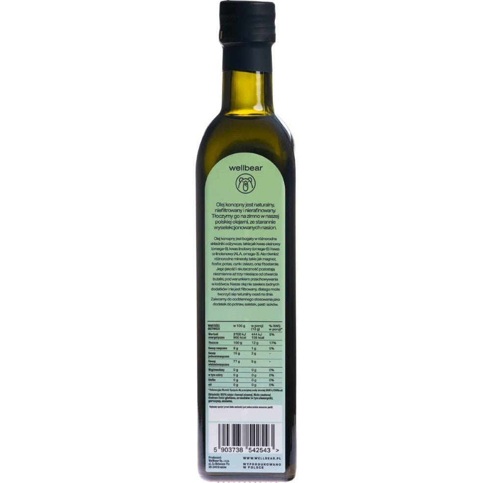 Wellbear külmpressitud kanepiõli – 500 ml
