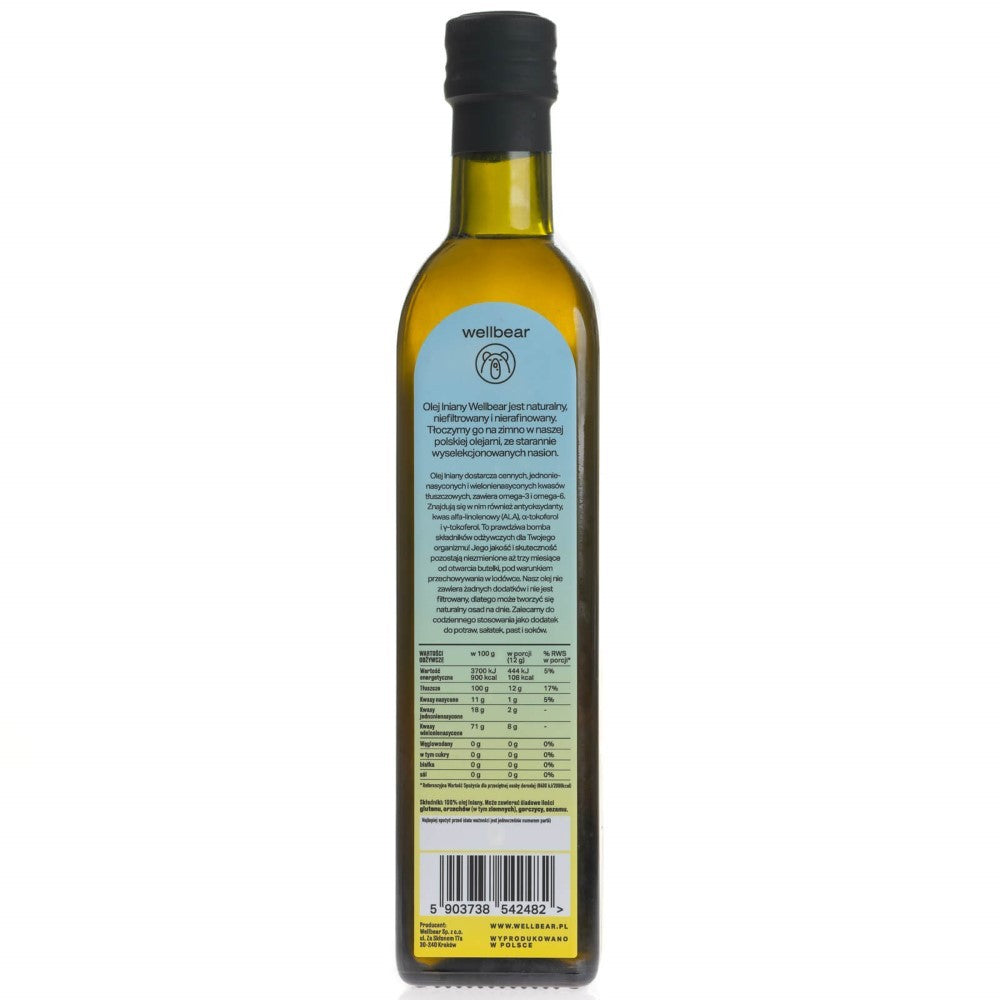 Wellbear külmpressitud linaõli – 500 ml