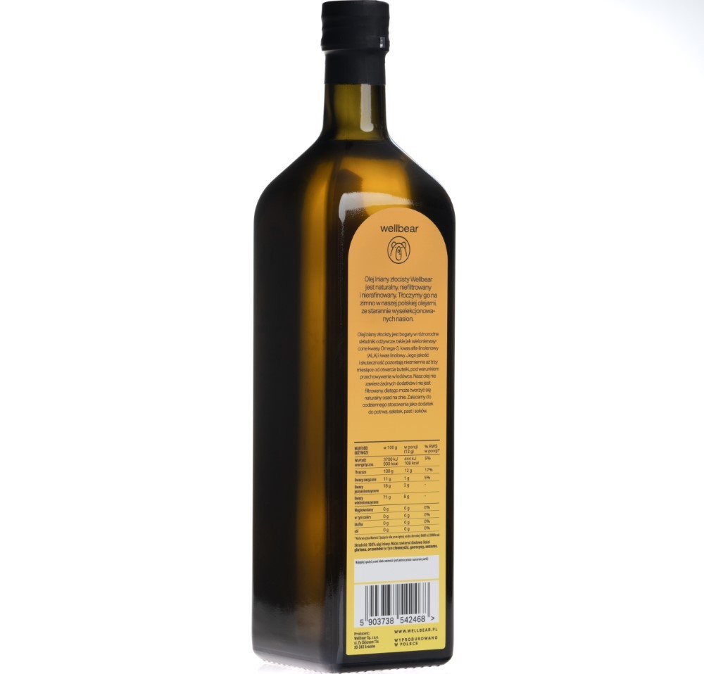 Wellbear külmpressitud linaõli – 1000 ml